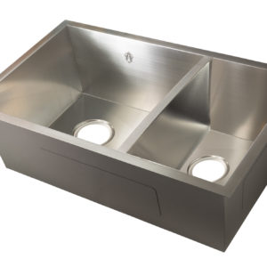 SLU235 32" Double Bowl 60/40 Under Mount 18 Gauge Stainless Steel Kitchen Sink